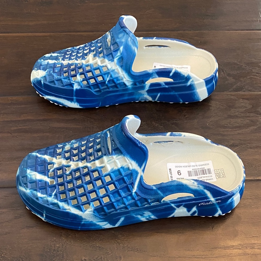 Lusso cloud * Malbon white and blue rubber sandals men’s size 8,9